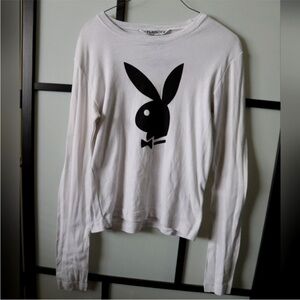 Playboy White Shirt with Black Iconic Logo
